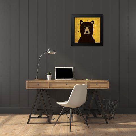 Bear Black Modern Wood Framed Art Print by Marrott, Stephanie