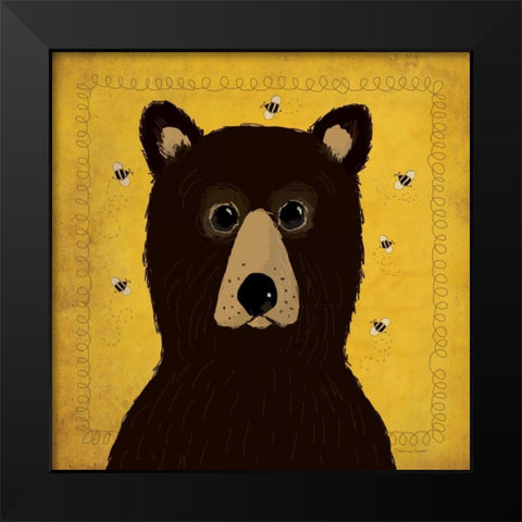 Bear Black Modern Wood Framed Art Print by Marrott, Stephanie