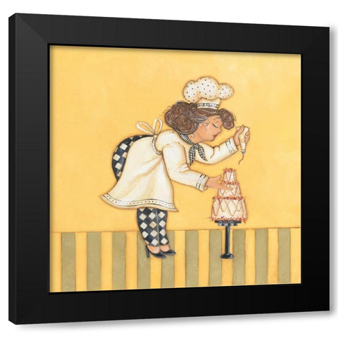 Pastry Chef Black Modern Wood Framed Art Print by Marrott, Stephanie