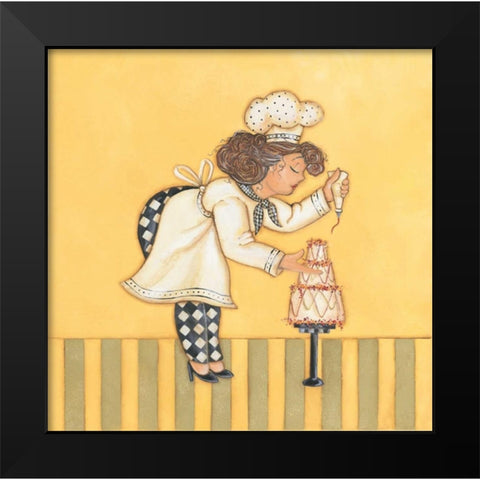 Pastry Chef Black Modern Wood Framed Art Print by Marrott, Stephanie