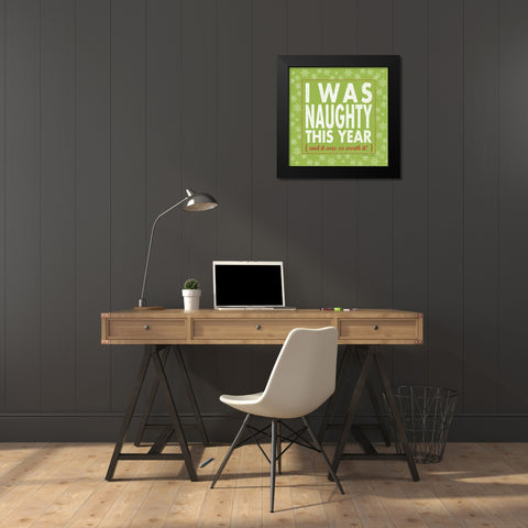 Naughty Black Modern Wood Framed Art Print by Marrott, Stephanie