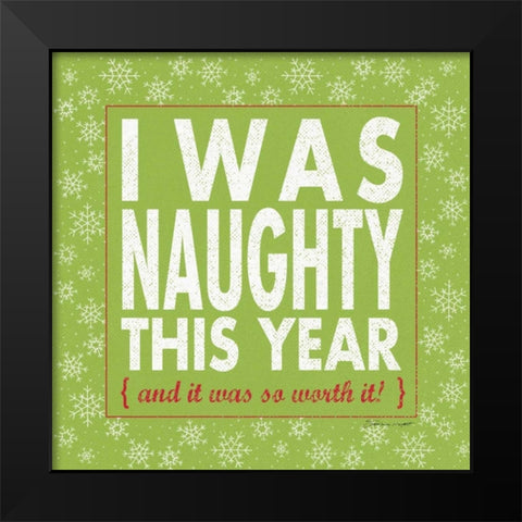 Naughty Black Modern Wood Framed Art Print by Marrott, Stephanie