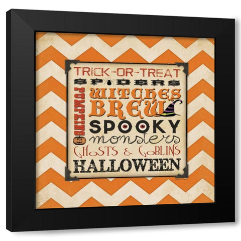 Halloween Type I Black Modern Wood Framed Art Print by Marrott, Stephanie