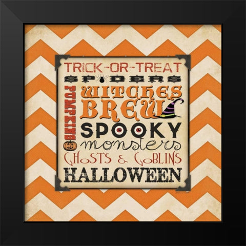 Halloween Type I Black Modern Wood Framed Art Print by Marrott, Stephanie