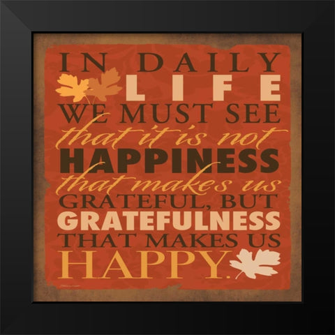 Grateful Black Modern Wood Framed Art Print by Marrott, Stephanie