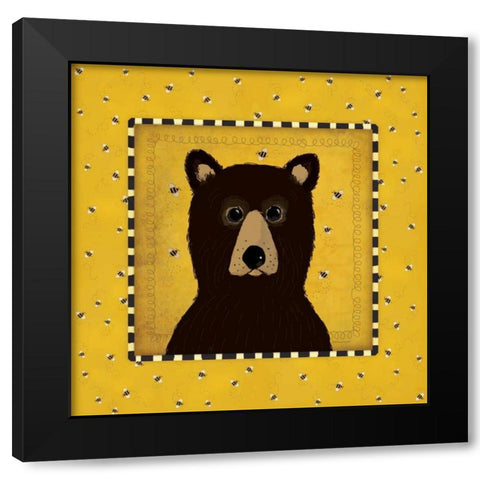 Bear in Frame Black Modern Wood Framed Art Print with Double Matting by Marrott, Stephanie