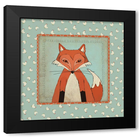 Fox in Frame Black Modern Wood Framed Art Print by Marrott, Stephanie