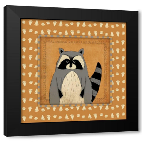 Raccoon in Frame Black Modern Wood Framed Art Print by Marrott, Stephanie
