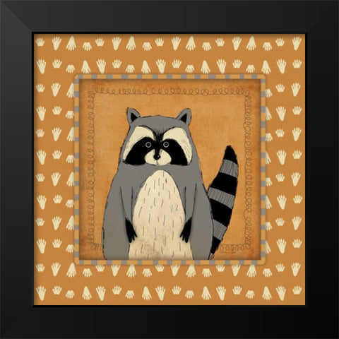 Raccoon in Frame Black Modern Wood Framed Art Print by Marrott, Stephanie