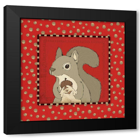 Squirrel in Frame Black Modern Wood Framed Art Print by Marrott, Stephanie
