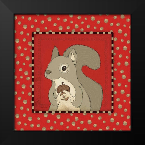 Squirrel in Frame Black Modern Wood Framed Art Print by Marrott, Stephanie