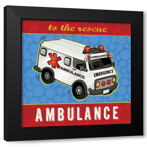 Ambulance Black Modern Wood Framed Art Print with Double Matting by Marrott, Stephanie
