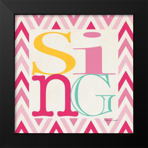 Playroom Sing I Black Modern Wood Framed Art Print by Marrott, Stephanie