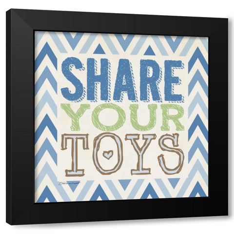 Playroom Boy Share Black Modern Wood Framed Art Print by Marrott, Stephanie