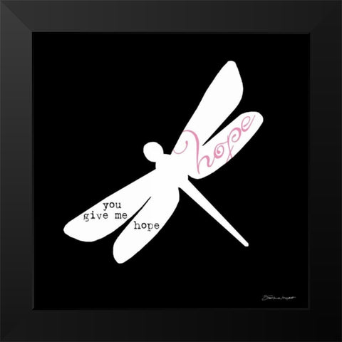 Hope Black Modern Wood Framed Art Print by Marrott, Stephanie