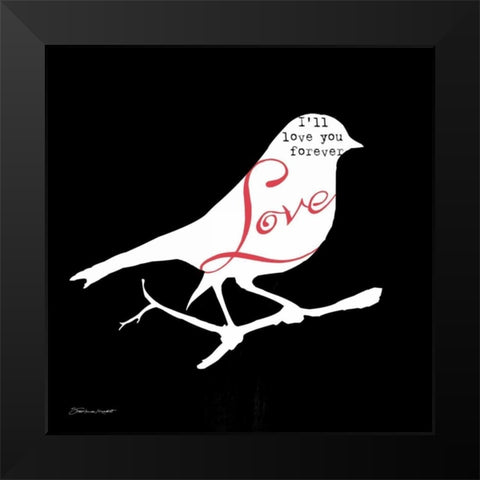 Love Black Modern Wood Framed Art Print by Marrott, Stephanie