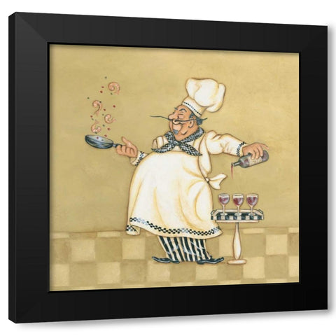 Seafood Chef Black Modern Wood Framed Art Print with Double Matting by Marrott, Stephanie