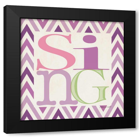 Playroom Sing II Black Modern Wood Framed Art Print with Double Matting by Marrott, Stephanie
