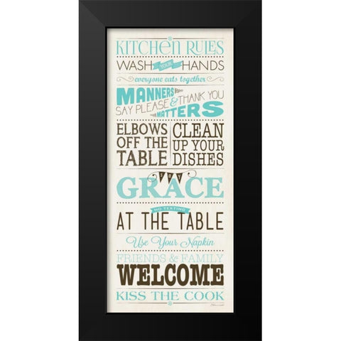 Kitchen Rules I Black Modern Wood Framed Art Print by Marrott, Stephanie