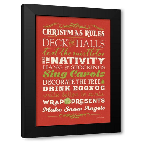 Christmas Rules II Black Modern Wood Framed Art Print with Double Matting by Marrott, Stephanie