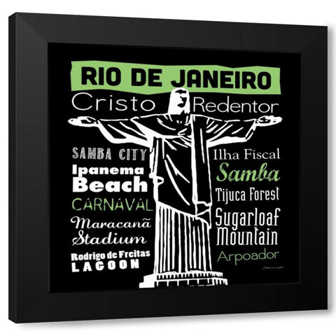 Rio Black Modern Wood Framed Art Print with Double Matting by Marrott, Stephanie