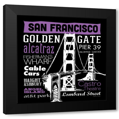 San Francisco Black Modern Wood Framed Art Print with Double Matting by Marrott, Stephanie