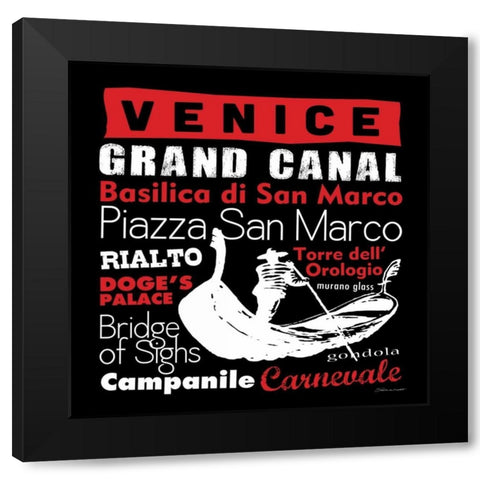 Venice Black Modern Wood Framed Art Print with Double Matting by Marrott, Stephanie