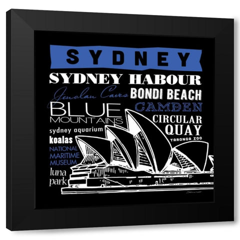 Sydney Black Modern Wood Framed Art Print by Marrott, Stephanie