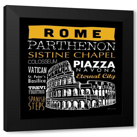 Rome Black Modern Wood Framed Art Print with Double Matting by Marrott, Stephanie