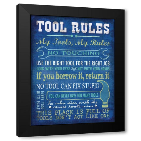 Tool Rules Black Modern Wood Framed Art Print with Double Matting by Marrott, Stephanie