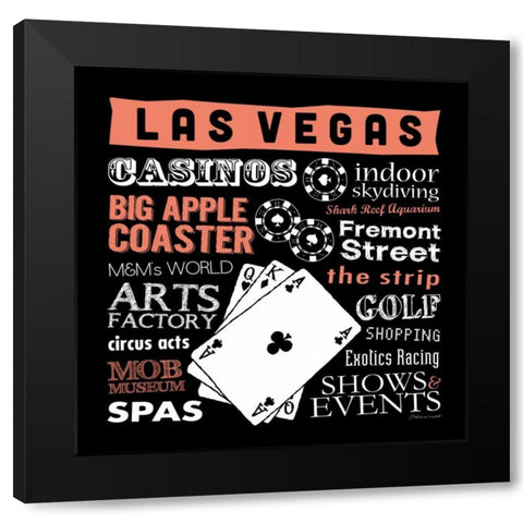 Vegas Black Modern Wood Framed Art Print by Marrott, Stephanie