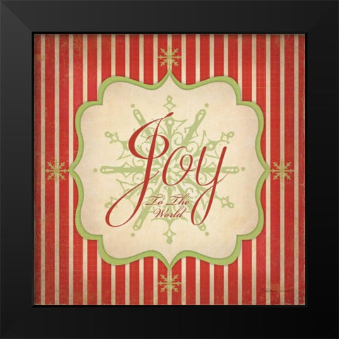 Christmas Joy Black Modern Wood Framed Art Print by Marrott, Stephanie