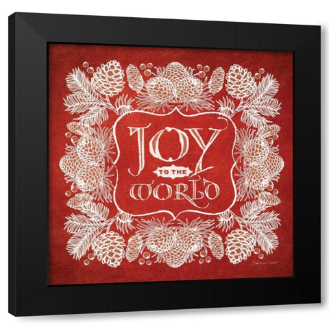 Christmas Red Black Modern Wood Framed Art Print with Double Matting by Marrott, Stephanie