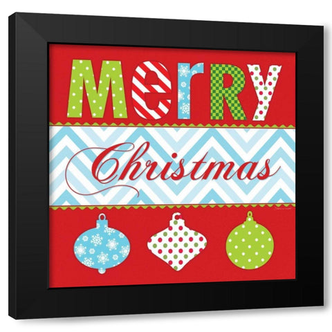 Merry Black Modern Wood Framed Art Print by Marrott, Stephanie