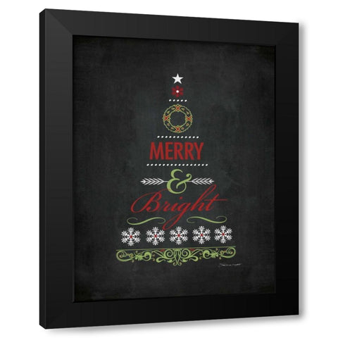 Merry and Bright Black Modern Wood Framed Art Print with Double Matting by Marrott, Stephanie