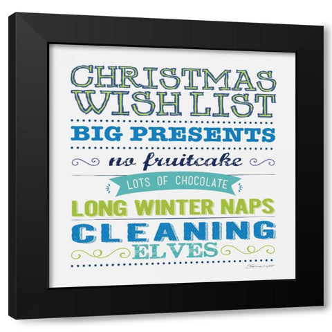 Wish List B Black Modern Wood Framed Art Print by Marrott, Stephanie