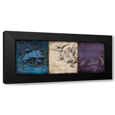 Holiday 3 Patch IV Black Modern Wood Framed Art Print with Double Matting by Marrott, Stephanie