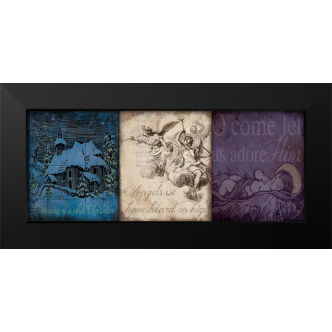 Holiday 3 Patch IV Black Modern Wood Framed Art Print by Marrott, Stephanie