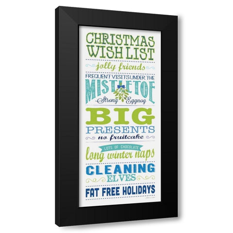 Wish List Black Modern Wood Framed Art Print by Marrott, Stephanie