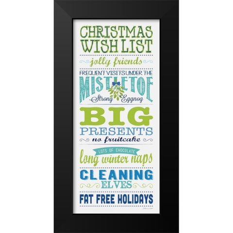 Wish List Black Modern Wood Framed Art Print by Marrott, Stephanie