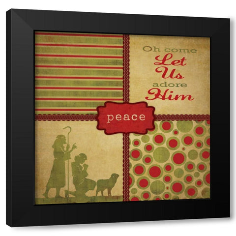 Adore Him Black Modern Wood Framed Art Print by Marrott, Stephanie