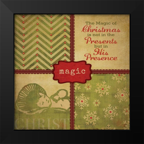 The Magic - Green Black Modern Wood Framed Art Print by Marrott, Stephanie