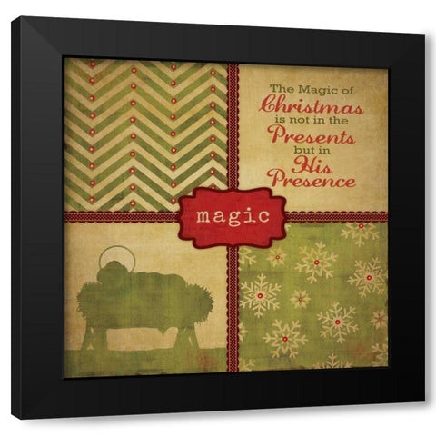 His Presence - Green Black Modern Wood Framed Art Print by Marrott, Stephanie