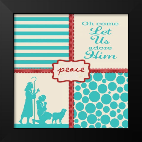 Adore Him Black Modern Wood Framed Art Print by Marrott, Stephanie