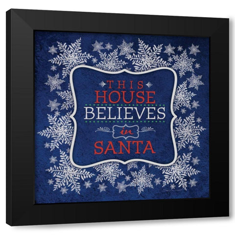 This House Blue Black Modern Wood Framed Art Print by Marrott, Stephanie
