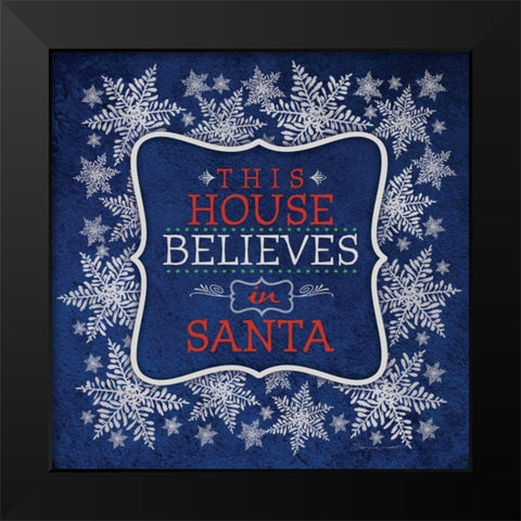 This House Blue Black Modern Wood Framed Art Print by Marrott, Stephanie