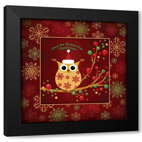 Owl Be Home Black Modern Wood Framed Art Print with Double Matting by Marrott, Stephanie
