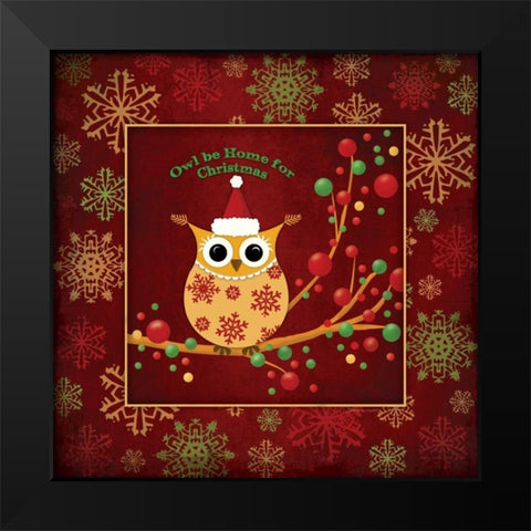 Owl Be Home Black Modern Wood Framed Art Print by Marrott, Stephanie