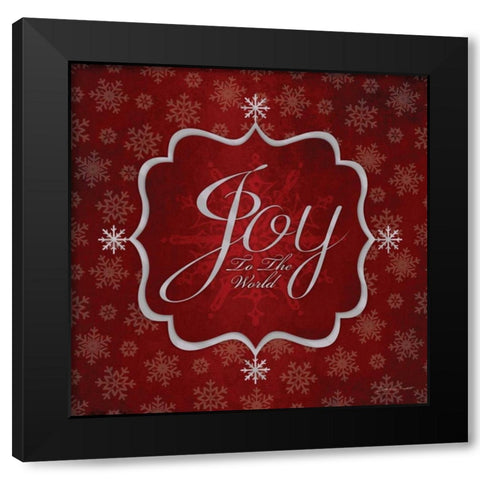 Joy - Red and Silver Black Modern Wood Framed Art Print with Double Matting by Marrott, Stephanie