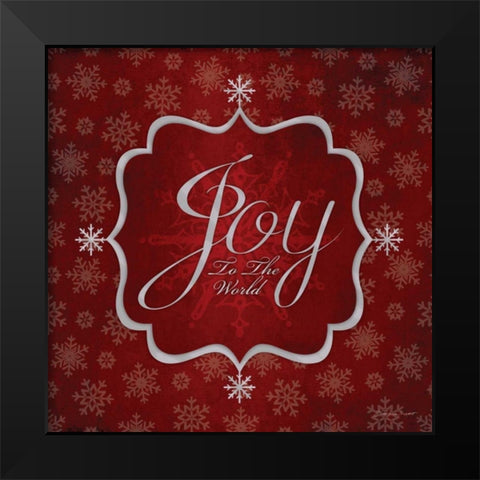 Joy - Red and Silver Black Modern Wood Framed Art Print by Marrott, Stephanie